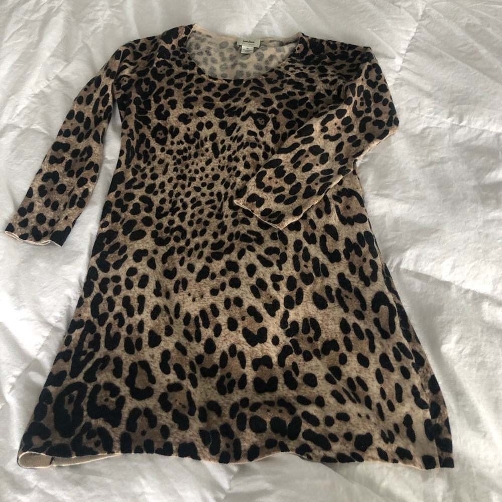 Neiman Marcus cashmere leopard sweater dress